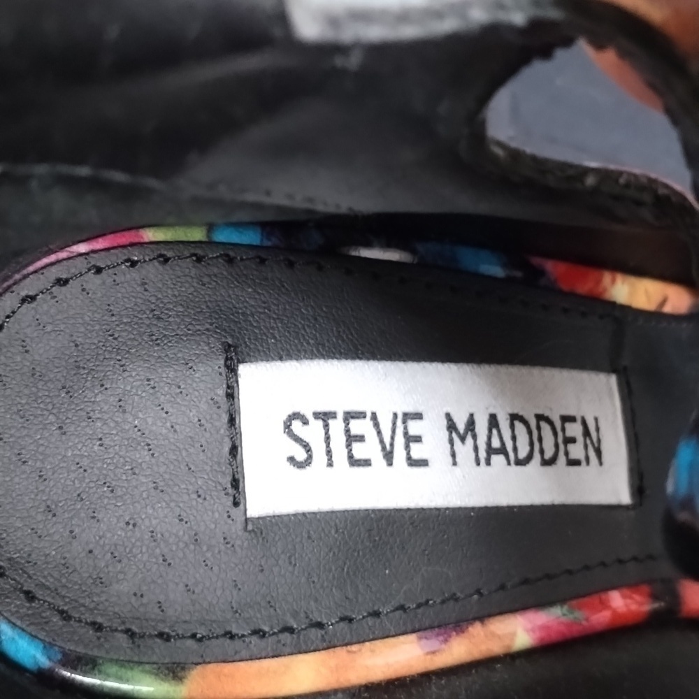 Steve Madden Cythiaa Multi-Color Open Toe Lace Up Heels Sz 5.5 M Beautful - Picture 15 of 16